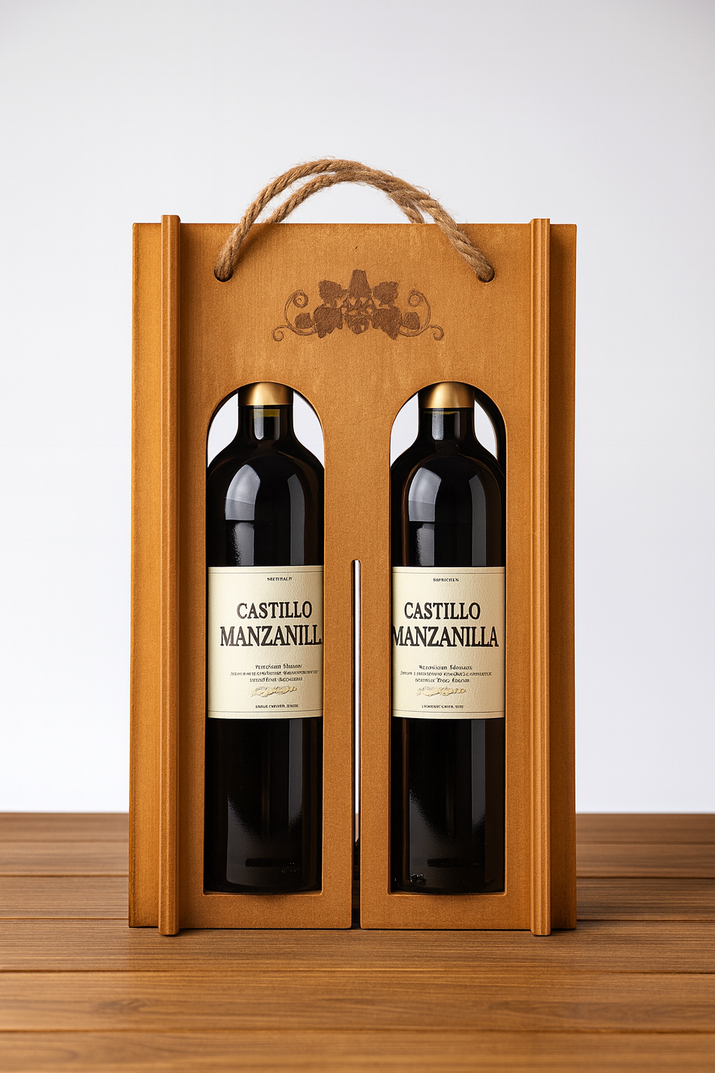 Premium Wooden Double Wine Bottle Gift Case