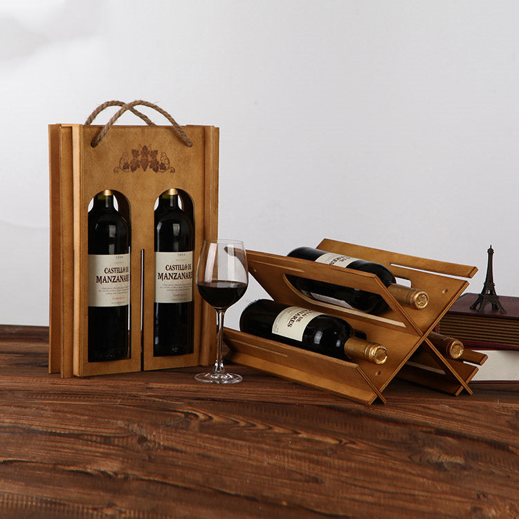 Premium Wooden Double Wine Bottle Gift Case