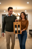 Premium Wooden Double Wine Bottle Gift Case