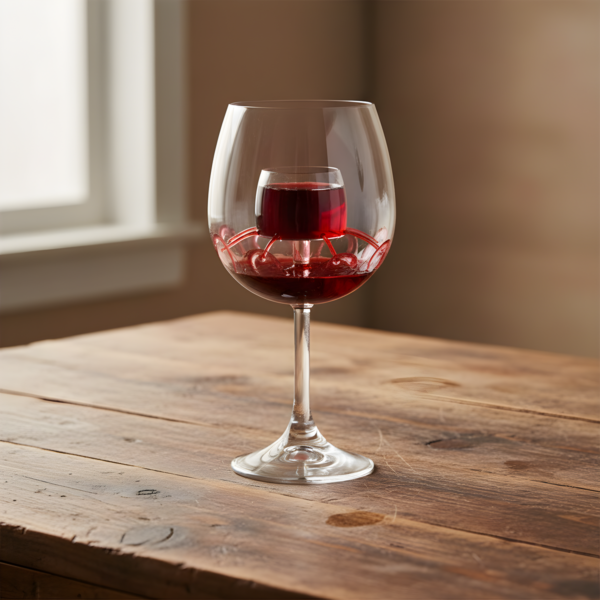 B&B Aerating Wine Glass with Built-In Decanter (520ml)